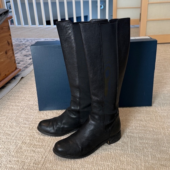 Cole Haan Black Tall Leather Boots - Picture 3 of 8